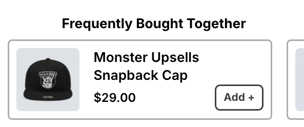 Frequently bought together card peeking to the next offer