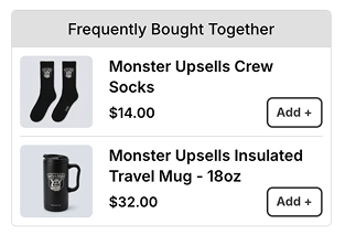 Frequently bought together recommendations with add buttons
