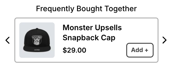 Frequently bought together slider with side arrows