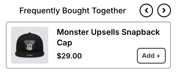 Frequently bought together carousel with arrow navigation